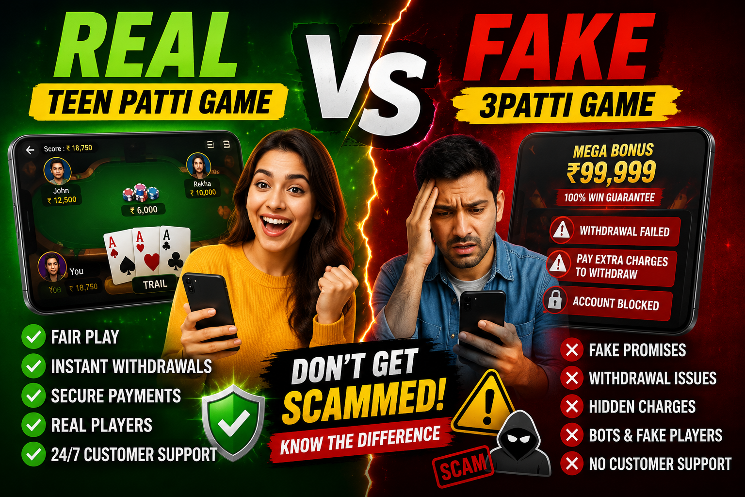 Real Teen Patti Game Vs Fake 3Patti Game